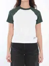 Jacquemus Cotton Blend T-shirt With Contrasting Raglan Sleeves