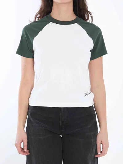 JACQUEMUS JACQUEMUS WOMEN CROPPED BASEBALL T-SHIRT