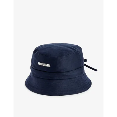 Jacquemus Womens Dark Navy Le Bob Gadjo Brand-plaque Cotton Bucket Hat