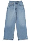 Jacquemus High-waisted Wide-leg Denim Pants With Signature Detail In Blue