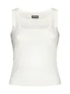 Jacquemus Women Debardeur Fros Grain Cotton Tank Top In White
