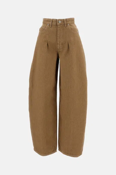 Jacquemus Women Denim 'de.-nimes' Ovalo Trousers In Brown