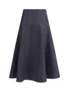 Jacquemus Women Denim Midi Skirt In Blue