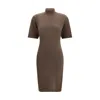 Jacquemus La Robe Maille Castagna In Brown