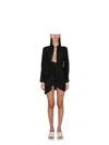 Jacquemus Womens Black Black La Robe Bahia Plunging-neckline Woven Mini Dress 10