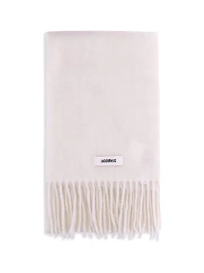 Jacquemus Women Fringed Scarf In White