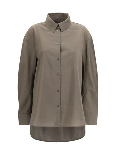 Jacquemus Women Grey Straight Solid Shirt In Gray