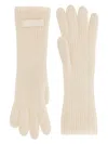 Jacquemus Women Grosgrain Logo Gloves In Ivory