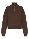 Jacquemus Chunky Ribbed Trucker Sweatshirt With High Neck In Brown