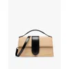 Jacquemus Le Grand Bambino Woven Top-handle Bag In Ivory / Black
