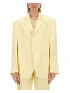 Jacquemus Single-breasted Viscose Blazer In Yellow