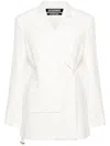 Jacquemus Tibau Crossover Double-breasted Blazer In White