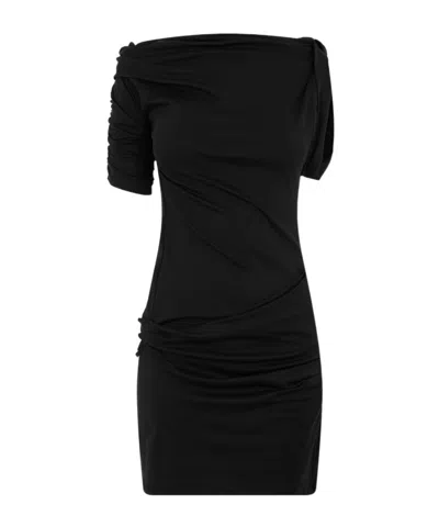Jacquemus Women's Jacquard Drape Mini Dress In Black