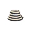 Jacquemus Vela Bucket Striped Raffia Hat In White
