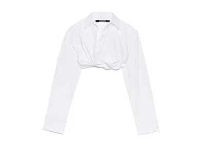 Pre-owned Jacquemus Women's  La Chemise Bahia Courte Shirt In White