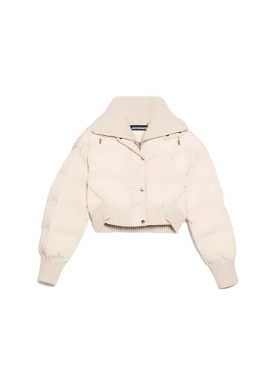 Pre-owned Jacquemus Women's  La Doudoune Caraco Jacket In Off/white