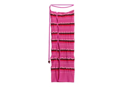 Pre-owned Jacquemus Women's  La Jupe Maille Concha Asymmetric Striped Skirt In Dark Pink