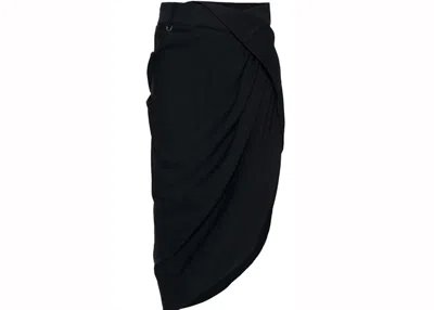 Pre-owned Jacquemus Women's  La Jupe Saudade Draped Midi Skirt In Midnight Blue