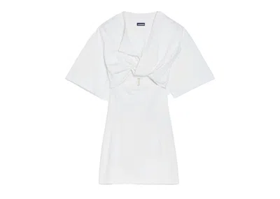 Pre-owned Jacquemus Women's  La Robe T-shirt Bahia Dress In White