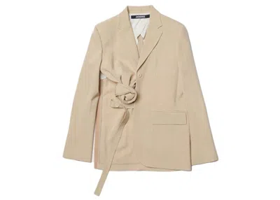 Pre-owned Jacquemus Women's  La Veste Baccala Blazer In Dark Beige