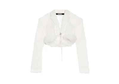 Pre-owned Jacquemus Women's  La Veste Dentelle Shirt In White