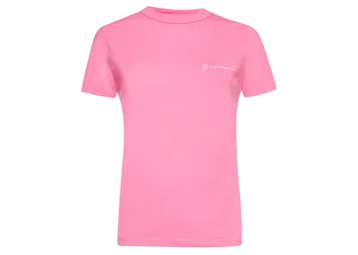 Pre-owned Jacquemus Women's  Ladies Embroidered Logo T-shirt In Pink