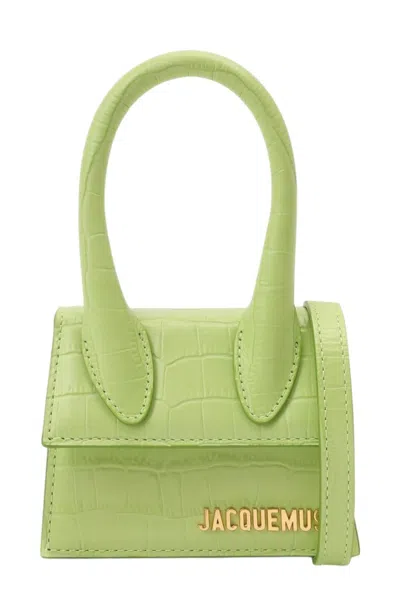 Pre-owned Jacquemus Women's  Le Chiquito Croc Embossed In Light Green