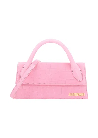 Pre-owned Jacquemus Women's  Le Chiquito Long Croc Embossed In Pink