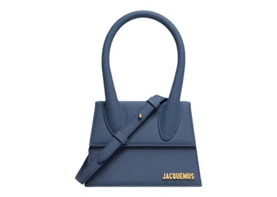 Pre-owned Jacquemus Women's  Le Chiquito Moyen Signature Handbag In Dark Navy Blue