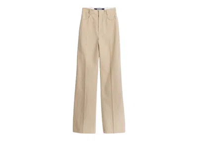 Pre-owned Jacquemus Women's  Le Pantalon Sauge Highwaisted Flare Pants In Beige