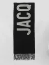 Jacquemus Fringed Ends Wool Scarf In Black