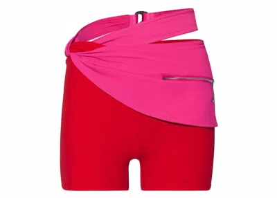 Pre-owned Jacquemus Women's  X Nike Drapped Bike Shorts In Dark Pink