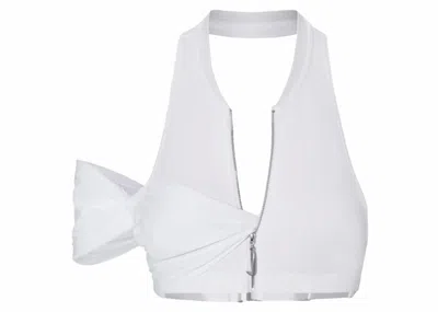 Pre-owned Jacquemus Women's  X Nike Le Haut Drape Top In White