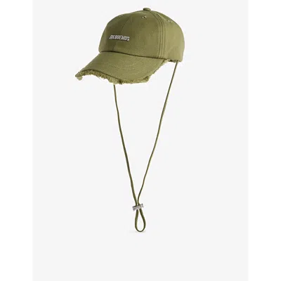Jacquemus Womens La Casquette Artichaut Logo-plaque Cotton-twill Cap Khaki