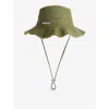 Jacquemus 'le Bob Artichaut' Green Hat With Logo On The Front In Khaki