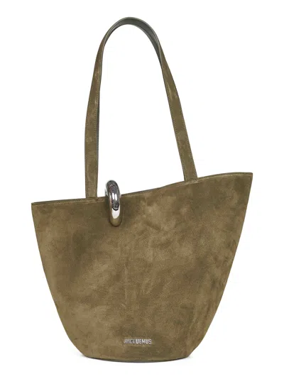 Jacquemus Women Khaki The Medium Bambola Bucket Bag In Multi