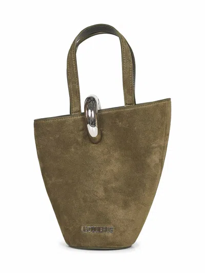 Jacquemus Women Khaki The Small Bambola Bucket Bag In Brown