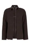 Jacquemus The Textured Night Shirt In Brown