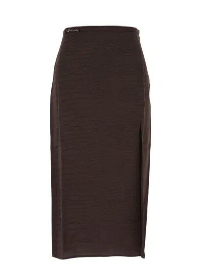 Jacquemus La Jupe Notte In Croco Marron