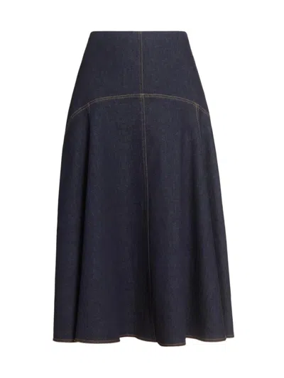 Jacquemus Women's La Jupe Triangle De-nîmes Denim Midi-skirt In Multi