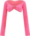 Jacquemus Pink 'la Maille Pralu' Cardigan In Fuchsia
