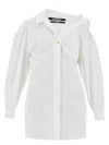 Jacquemus Les Sculptures Dropped Shoulder La Mini Robe Chemisier Dress In White