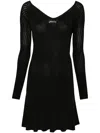 Jacquemus Womens Black Logo-plaque Slim-fit Knitted Mini Dress In Black