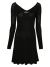 Jacquemus Womens Black Logo-plaque Slim-fit Knitted Mini Dress In Black