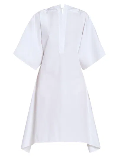 Jacquemus Moisson Oversized Asymmetrical Hem Tunic Shirt In White