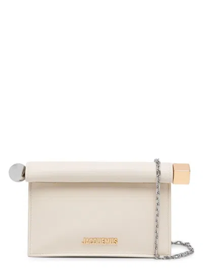 Jacquemus Women's La Petite Pochette Rond Carrã© Cross Body Bag In Ivory
