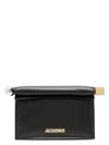 Jacquemus Women's La Petite Pochette Rond Carru00c9 In Black