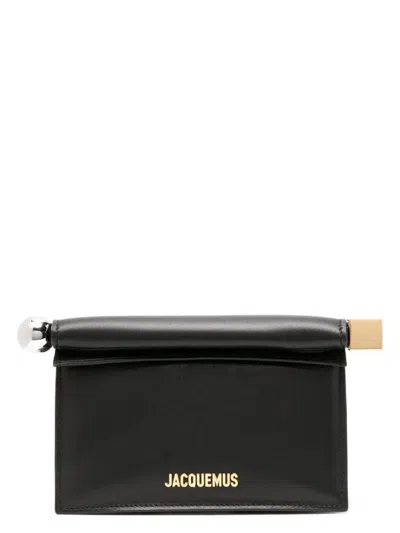 Jacquemus Women's La Petite Pochette Rond Carru00c9 In Black
