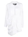 Jacquemus La Robe Bahia Long Sleeve Sash Dress In White