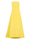 Jacquemus Strapless Yellow Evening Dress With Subtle Drape